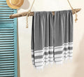 Goroly Home Cotton Turkish Peshtemal Beach Towel, Extra Large, Thin Quick Dry Sand Free Pool & Swim Towel, Bathing Blanket, Travel Essentials, (Charcoal, 36x71 Inches)
