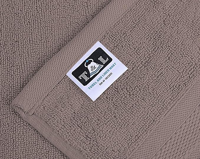 Towel and Linen Mart 4 Pieces Bath Towel Sets - Silver - 2 ply Low Twist Soft Feel Luxurious,Quick Dry, Extra Absorbent, 100% Ring Spun Cotton 600 GSM (27 x 54, Pack of 4)