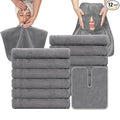 MAYOKEN® 12PCS U-Shaped Microfiber Facial Towels for Estheticians, Ultra-Soft & Absorbent Spa Towels for Massage, Facial Steam & Skincare (Gray)