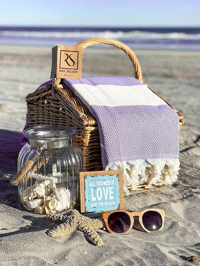 Turkish Beach Towel Oversized Clearance XL 40x71- Sand Free - 100% Cotton Soft Quick Dry - Extra Large Blanket Travel and Pool Towels for Adults- Cloud Sandproof, Beach Essentials for Women
