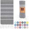 Beach Towel 100% Cotton Turkish Beach Towel Adult 38x70 Inch Pre-washed Absorbent Extra Large|Sand Free Quick Dry BathTowels|Lightweight Blanket|Travel Cruise Camping Spa Gym Yoga Towel|Black