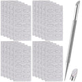 HINZIC Stainless Steel Nail Cuticle Pusher Tools Dual Ended Cuticle Remover Self-Adhesive 240 Grit Sandpaper Sheets Nail Care Replacement for Women Girls