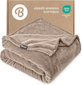 Bare Home Fleece Blanket - Full/Queen - Ultra-Soft Lightweight for Bed, Sofa, and Couch - Luxury Microplush - Cozy Warm Blanket (Full/Queen, Taupe)