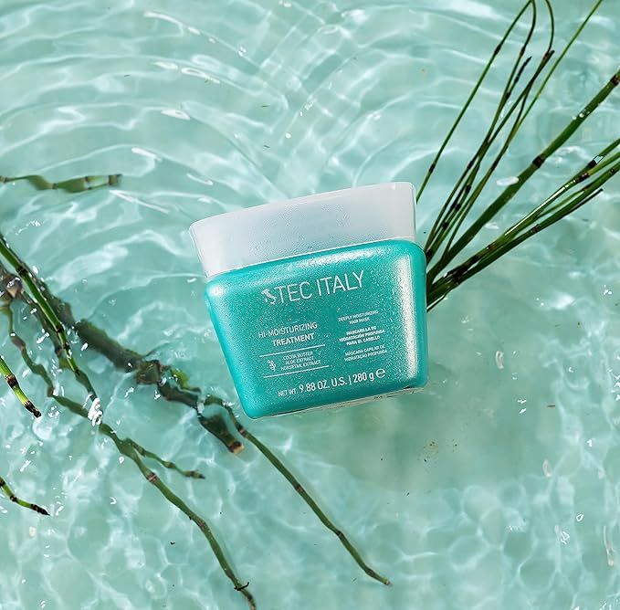 Tec Italy Hi-Moisturizing Hair Treatment for Dry & Damaged Hair, Deep Hydration Mask Restores Softness Shine & Moisture Balance, Helps Reduce Breakage, Professional Conditioning Care, 9.87 oz | Hydrating, Moisturizing