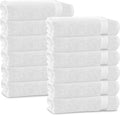 Linteum Textile Supply Luxury Hair Towels 100% Ring Spun Cotton Towel for Women, Men, Kids | 20x40 inches Quick Dry Towels for Gym, Beauty, Spa, Salon | Pack of 12 | White | Superior Soft Touch