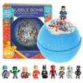 Superhero Bath Bombs for Kids & Boys with Surprise Hero Toys Inside (1 Pack) - Large Bubble Bath Bombs for Boys & Girls - Boys Easter Basket Stuffers & Gifts - Fruity Scent, USA Made by Two Sisters