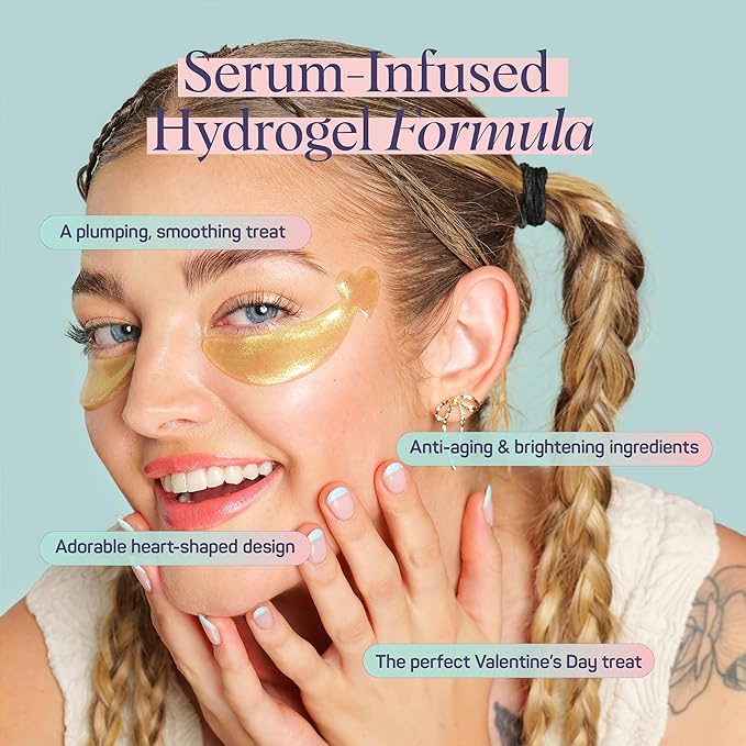 SpaLife Heart-Shaped Hydrogel Undereye Mask | Anti-Aging & Hydrating Hydrogel Undereye Patches for Puffy Eyes, Wrinkles & Dark Circles | 24 Total Patches | Valentine's Day Gifts for Women