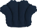 Deluxe Comfort Terry Cloth - Easily Inflatable with Secure Suction Cups - Hot Tub and Jacuzzi-Safe - Spa Quality - Bath Pillow 31012N Navy Blue