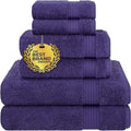 Cotton Paradise 6 Piece Towel Set, 100% Cotton Soft Absorbent Turkish Towels for Bathroom, 2 Bath Towels 2 Hand Towels 2 Washcloths, Purple Towel Set