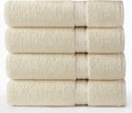COTTON CRAFT Ultra Soft Bath Towels - 4 Pack XL Bathroom Towel Set - Oversized 30x54 - Absorbent Everyday Luxury Hotel Bathroom Spa Gym Shower Beach Pool Travel Dorm - 100% Cotton - 580 GSM - Ivory