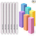 Nail Files and Buffer, TsMADDTs Professional Manicure Tools Kit Rectangular Art Care Buffer Block Tools 100 180 Grit 12 pcs(White)