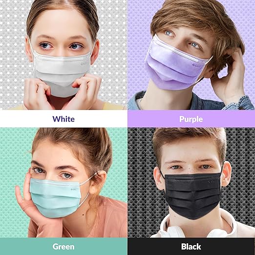 Medtecs Kids Face Mask Disposable - 2 Sizes Option (Child/Youth) 50 PCs - Comfy 3-Ply Breathable Children Masks, The Better Choice - Youth | Pink