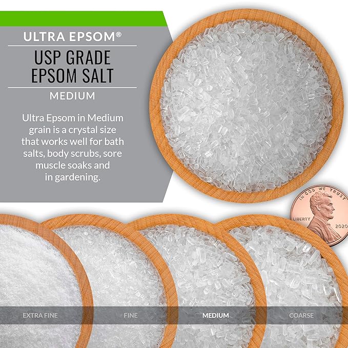 SaltWorks Ultra Epsom Premium Bath Salt, Medium Grain, 2 Pound Bag