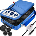 SereneLife Portable Massage Stone Warmer Set - Electric Spa Hot Stones Massager and Heater Kit with 6 Large and 6 Small Round Shaped Basalt Massaging Rocks, Digital Controller Heating Bag