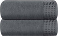 GLAMBURG 100% Cotton Oversized 2 Pack Bath Sheets 35x70, Ultra Soft Highly Absorbant Compact Quickdry & Lightweight Large Bath Sheet Set, Ideal for Gym Travel Camp Pool - Charcoal Grey
