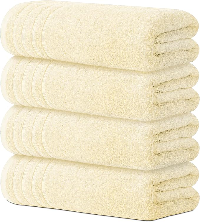 Avalon Towels Bath Towels Set of 4, Size 30 x 60 Inches, Highly Soft and Absorbent, Quick Drying, Lightweight, Perfect for Daily Use