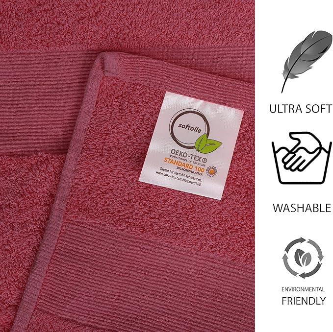 Softolle 100% Cotton Luxury Bath Sheets - Pack of 2 (35" x 70") | Super Soft, Quick-Dry & Highly Absorbent Towels for Bathroom, Home, Spa & Gym (Burgundy)
