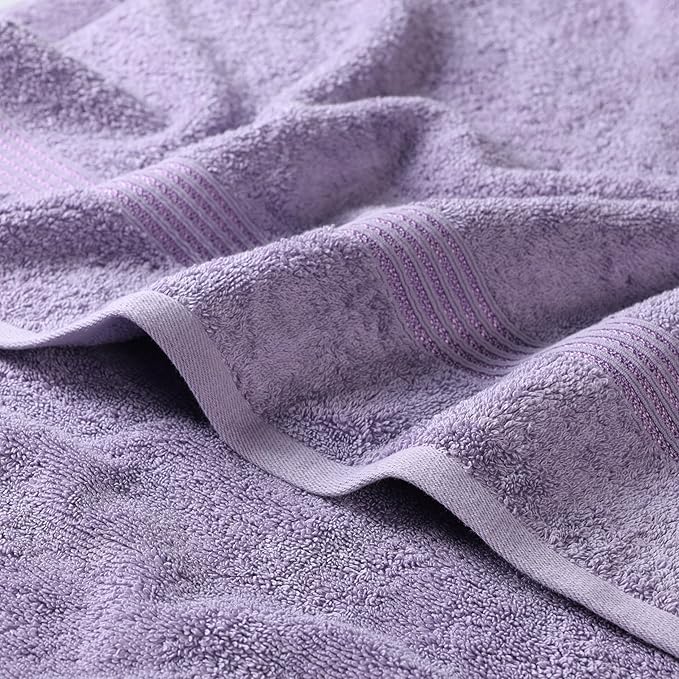 Superior Egyptian Cotton 6-Piece Towel Set, Bathroom Essentials, Towels For Bathroom, Apartment, Airbnb, Guest Bath, Face, Hand, Bath Towels, Washcloths, Absorbent, Fast Drying, Royal Purple