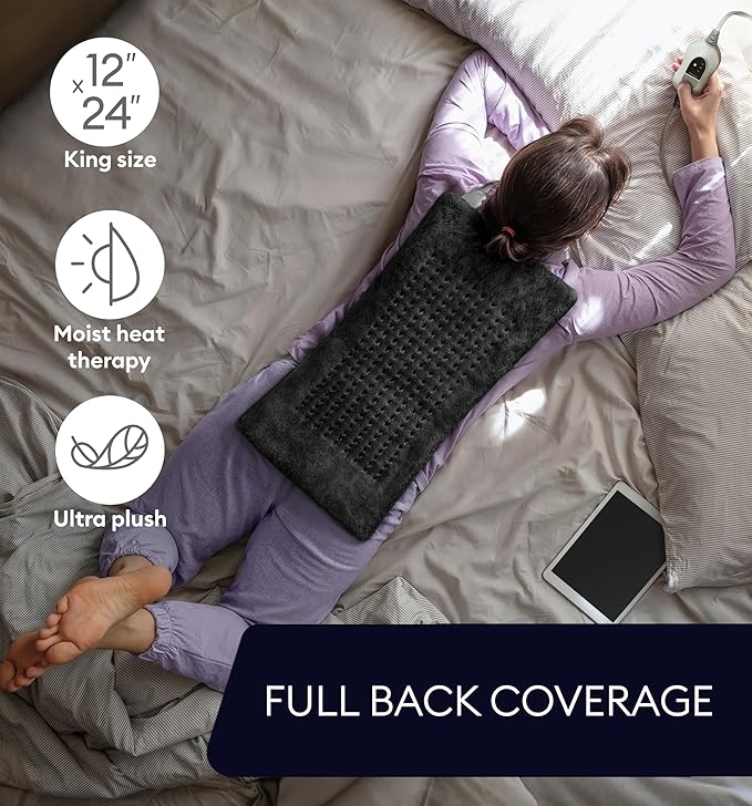 GENIANI Mothers Day Gifts for Mom – Electric Heating Pad for Back, Neck & Shoulders, Soft Microplush Electric Throw Heating Pad for Relaxation & Period Comfort, Fast Heating, Auto Shut Off 12" x 24"