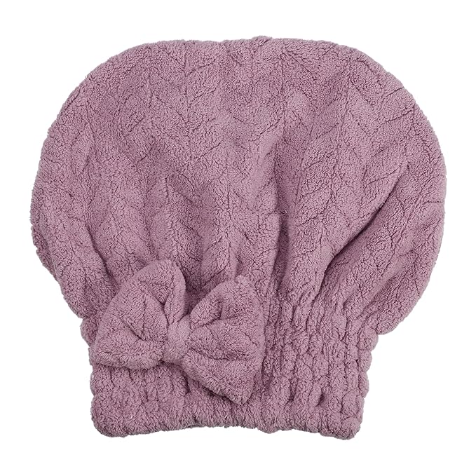 VOCOSTE Diamond Shape Hair Drying Towel Dry Cap, Quick Drying, Lightweight Strong Absorbent, for After Bath Drying Hair, Purple