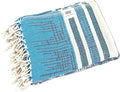 Turkish Bath Towel 100% Cotton, Hamman, Eco-Friendly Quick Dry Travel Sauna Spa Beach Pool (35 x 70 inches) Soft Absorbent, Picnic, Peshtemal Towels (Blue Arrow)