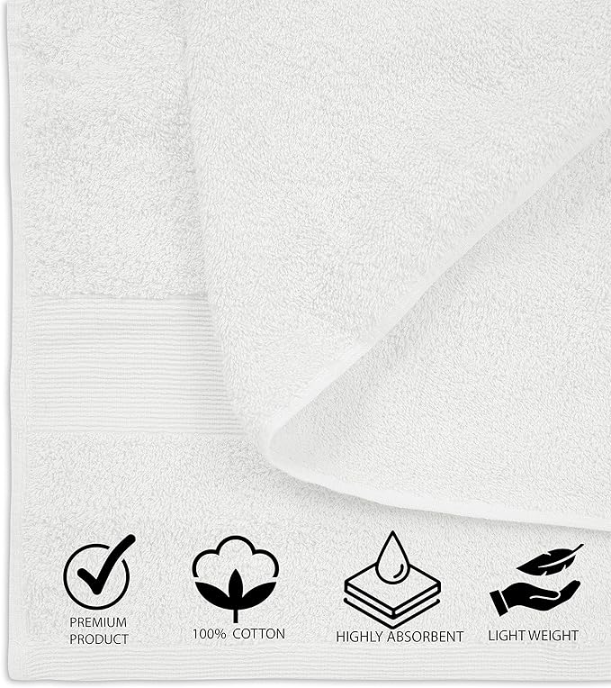 Softolle 100% Cotton Luxury Bath Sheets - Pack of 2 (35" x 70") | Super Soft, Quick-Dry & Highly Absorbent Towels for Bathroom, Home, Spa & Gym (White)