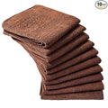 Eurow Microfiber Salon Towels – Bleachproof, Ultra Absorbent & Quick Drying – Soft, Lightweight & Durable for Hair Styling, Beauty, Barber & Spa Use, 16 x 29 Inches, 10-Pack, Brown