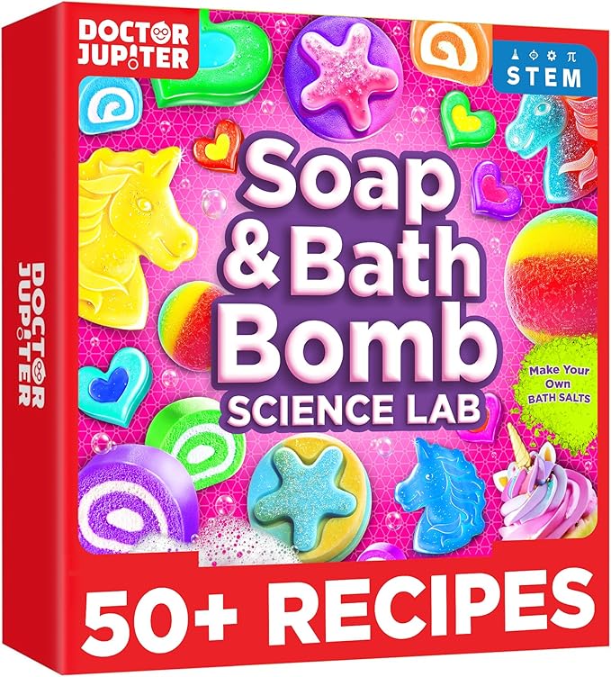 Doctor Jupiter Soap & Bath Bomb Making Kit for Kids Ages 8-10-12 | Girls Crafts, Birthday Gift Ideas for 8+ Years Old Girls | Learning & Educational Toys, Science Kit, DIY Project