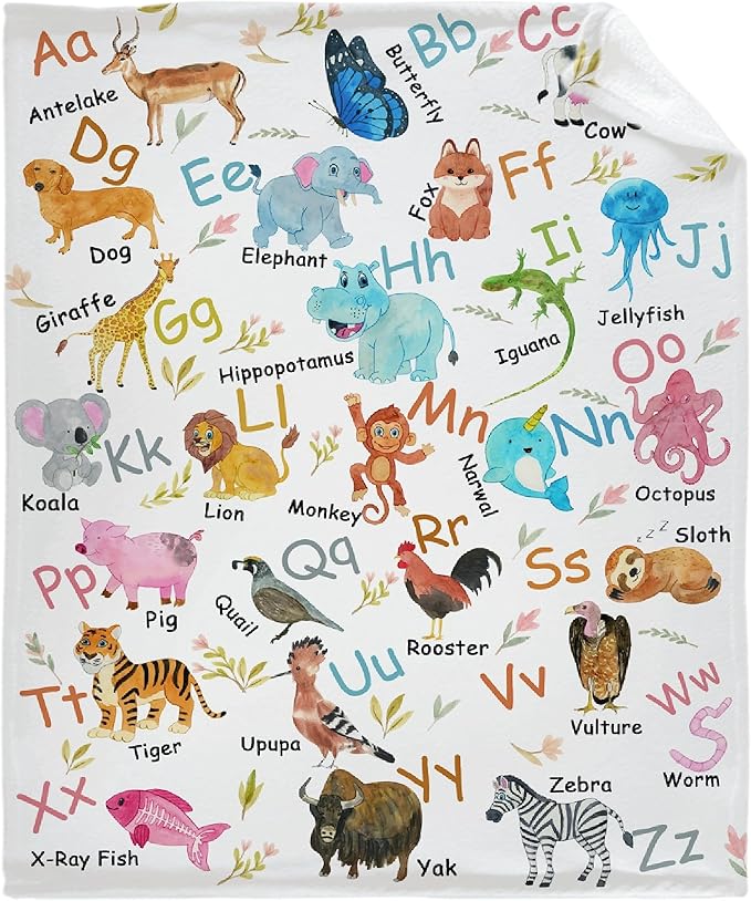 Animal Fruit Flannel Fleece Blanket Throw Couch Microfiber Soft Cozy Lightweight Luxury Bed Blanket 60"x50"for Teen