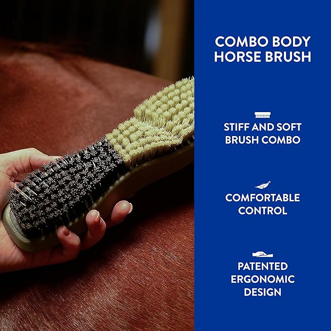 WAHL Professional Animal Equine Grooming Combo Body Horse Brush - Black