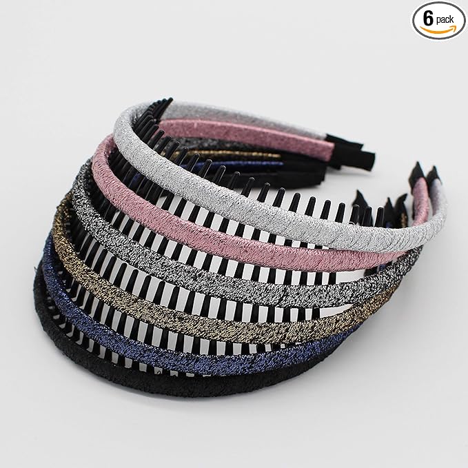 JOBAND Multicolor Stylish Teeth Comb Hair Hoop Hairband Headband Soft Comfy Non-slip Hair Accessories for Women/Girl(6 color)