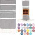 Beach Towel 100% Cotton Turkish Beach Towel Adult 38x70 Inch Pre-washed Absorbent Extra Large|Sand Free Quick Dry BathTowels|Lightweight Blanket|Travel Cruise Camping Spa Gym Yoga Towel|Dapple Grey