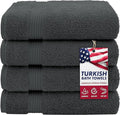 American Veteran Towel, Turkish Bath Towels for Bathroom 4 Pack, 27x54 Extra Large Premium Soft Drying Bathroom Towels, Dark Gray
