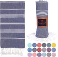 Beach Towel 100% Cotton Turkish Beach Towel Adult 38x70 Inch Pre-washed Absorbent Extra Large|Sand Free Quick Dry BathTowels|Lightweight Blanket|Travel Cruise Camping Spa Gym Yoga Towel|Blue Depths