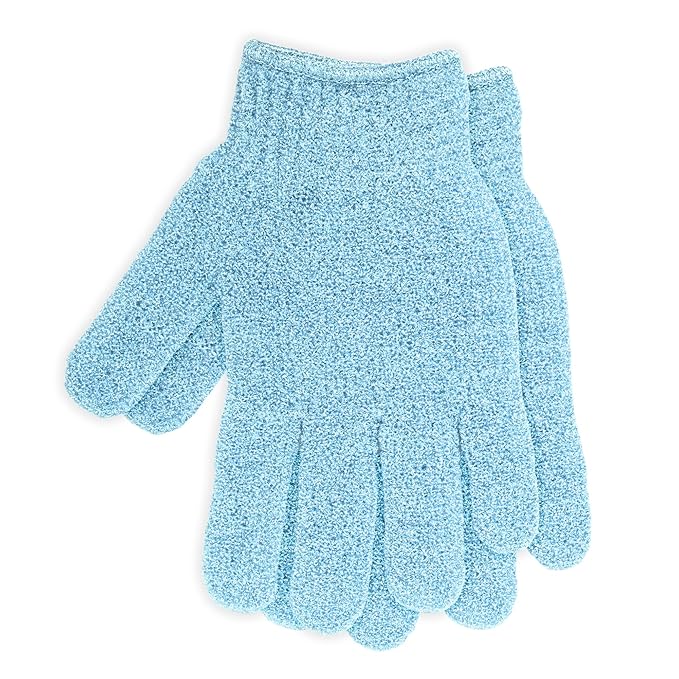 4 Pairs Exfoliating Gloves for Shower, Shower Gloves, Body Scrubber, Korean Exfoliating Mitt Body Scrubber, Microfiber Bath Gloves, Exfoliate Sponge Loofah Wash, Shower Scrubber