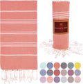 Beach Towel 100% Cotton Turkish Beach Towel Adult 38x70 Inch Pre-washed Absorbent Extra Large|Sand Free Quick Dry BathTowels|Lightweight Blanket|Travel Cruise Camping Spa Gym Yoga Towel|Dark Coral