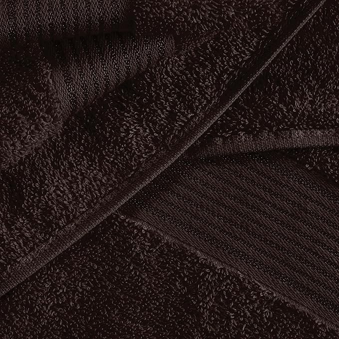 BELZZI Home Ultra Soft 4 Pack Oversized Bath Towel Set 27x54, Cotton Compact Bath Towels, Highly Absorbant Eco-Friendly Quickdry & Lightweight Towel, Ideal for Gym Travel Camp Pool - Chocolate Brown