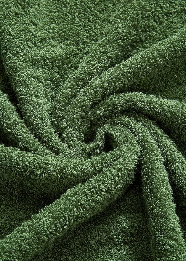Aibaser Towels 6 Pack Bath Towel for Bathroom, 100% Cotton (24 x 48 Inches) High Absorbency Quick Drying (Green, 24 x 48 Inches)