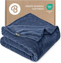 Bare Home Fleece Blanket - Kid Size - Ultra-Soft Lightweight for Bed, Sofa, and Couch - Luxury Microplush - Cozy Warm Blanket (Kid, Dark Blue)
