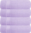 BELZZI Home Ultra Soft 4 Pack Oversized Bath Towel Set 27x54, Cotton Compact Bath Towels, Highly Absorbant Eco-Friendly Quickdry & Lightweight Towel, Ideal for Gym Travel Camp Pool - Purple