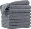 POLYTE Professional Quick Dry Lint Free Microfiber Hair Drying Salon Towel, 16 x 29 in, 8 Pack (Dark Gray)