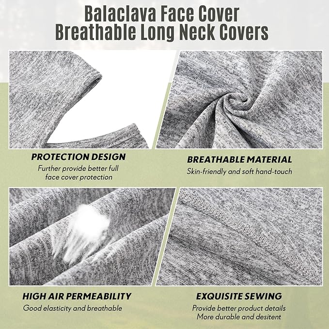 SATINIOR 3 Piece Balaclava Face Cover Sun Protection Neck Cover Summer Balaclava Motorcycle Face Mask for Men Women