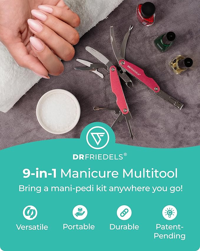 Manicure and Pedicure Kit - 9 in 1 Professional Manicure Set For Women & Men with Cuticle Trimmer, Cuticle Remover, Cuticle Pusher - Nail Techs & Nail Lovers’ Manicure Set Professional by DrFriedels