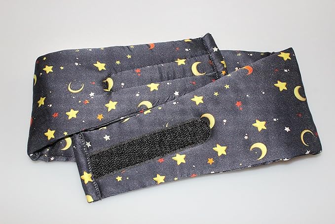 100% Mulberry Silk Eye Mask Blackout Sleeping Eye Cover for Night Sleep and Travel Nap,Soft Adjustable Eyeshade, Comfortable Blindfold for Women Men,Large Size, Black (Stars)