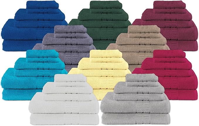 MyPillow MyTowels 6 Piece Towel Set - 100% Cotton Soft Absorbent Towels for Bathroom, 2 Bath Towels, 2 Hand Towels, 2 Washcloths [MyTowels 6-Piece Set, White]