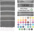 Cacala Lightweight and Thin Turkish Beach Towel 100% Cotton Sand-Free and Quick-Drying Goodness Perfect as an Extra Large Travel Towel, Beach Accessory, or Gift for Beach Lovers, 37 x 70
