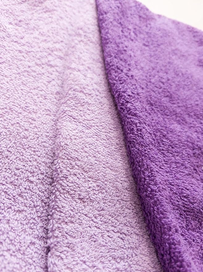 Long Cotton Hair Towel Wrap for Women 28"x11" (Pack of 2) Purple, Hair Towel Cotton