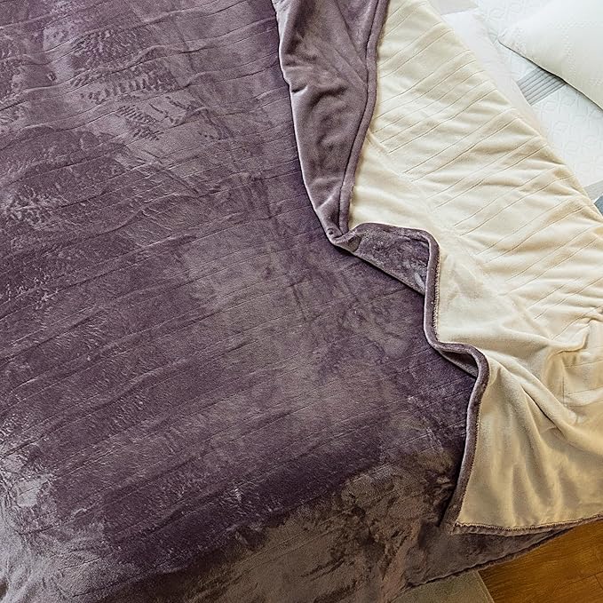 JET'S HOME Heated Blanket Twin 62"x84" - ETL&FCC Certified Flannel Electric Blanket Machine Washable Heating Blanket with 4 Heating Levels 10 Hours Auto-Off Overheating Protection (Purple)