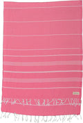 Bersuse Towels Anatolia XL Beach Blanket Throw Blanket Turkish Towel 100% Cotton Extra-Large Quick-Dry Lightweight Premium Peshtemal Towel - 61x82 Inches, Pink (Set of 3)