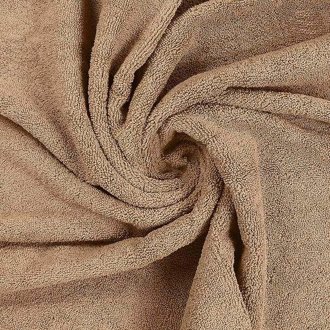 MyPillow My Towel 6 Piece Set - Premium Cotton Soft Absorbent Towels, 2 Bath Towels, 2 Hand Towels, 2 Wash Cloths [6 Piece Set, Tan]